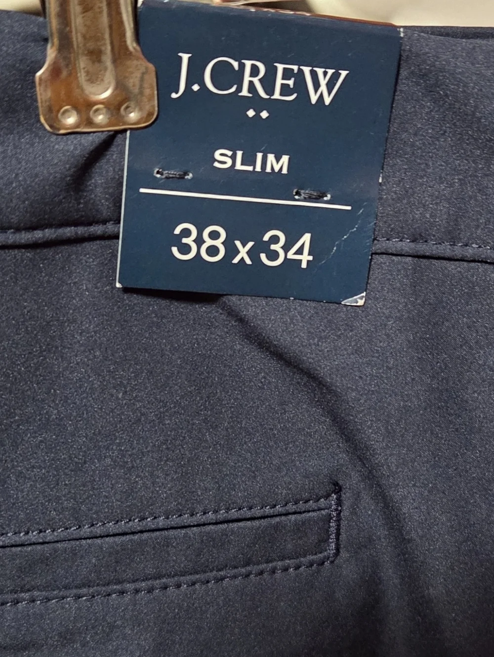 J.Crew Men’s Skim Tech Pant Navy Blue Golf UPF Moisture Wicking Size 38x34 New!